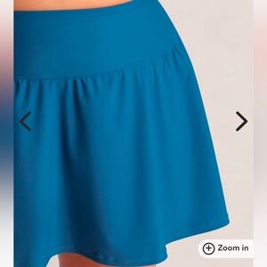 Shapermint Essentials High Waisted Full Coverage Swim Skirt, Ocean Blue, XL
